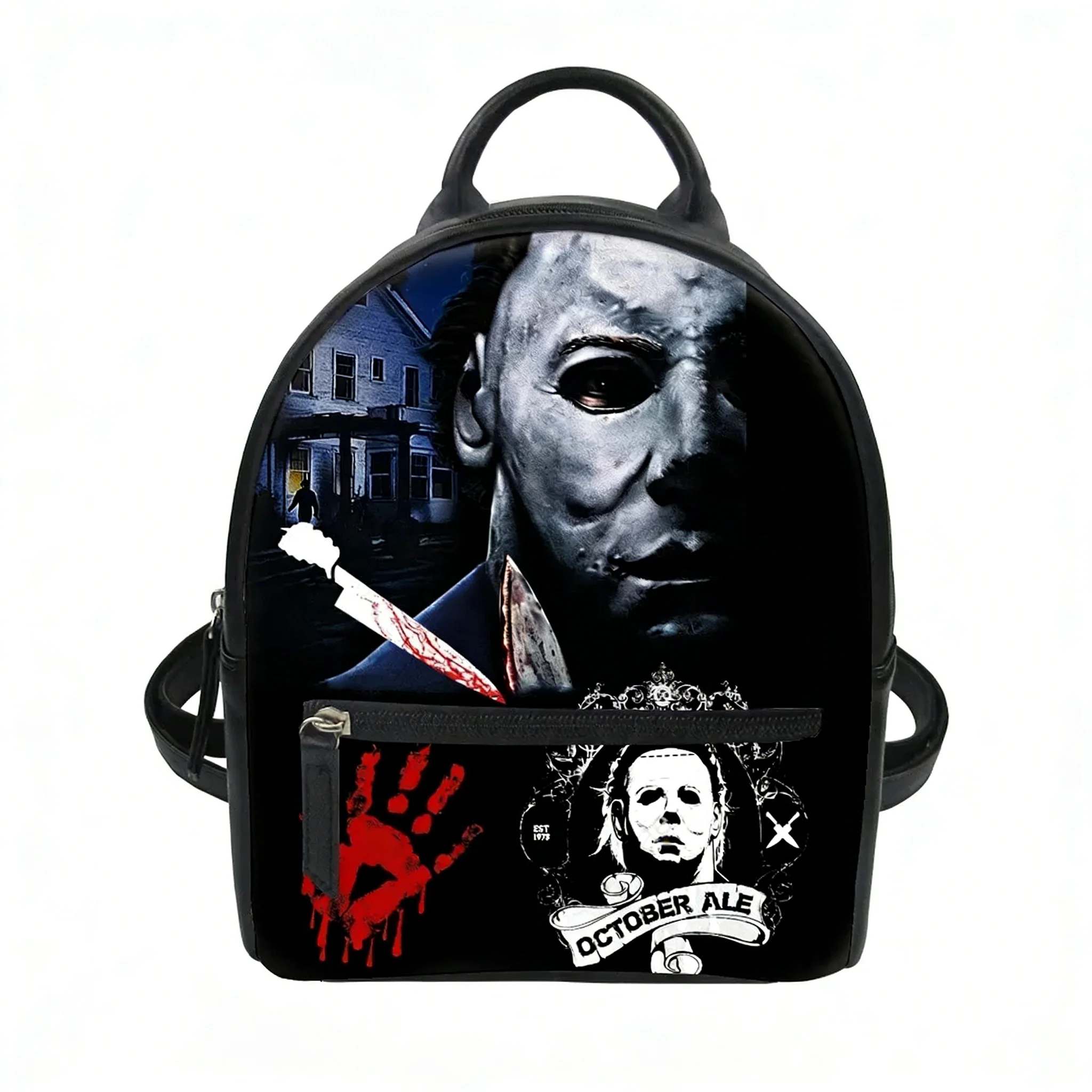 Women Bags Myer - マイケルマイヤーズハロウィンキラーカスタムバックパック財布女性カータースクールバッグダブルショルダーバッグミニデイパックレザートラベルバッグ