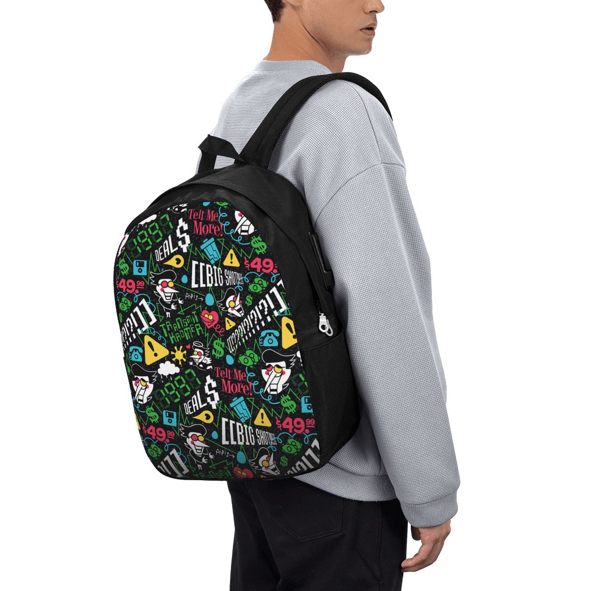 Women'S Bag - Deltarune SPAMTON G バックパック旅行ノートブックバッグコンピュータ大学生スクールバッグラップトップショルダーバッグ男性女性用