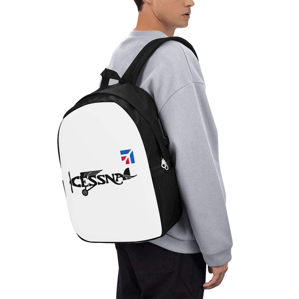 Women'S Bag - セスナロゴバックパック旅行ノートブックバッグコンピュータ大学生スクールバッグラップトップショルダーバッグ男性女性用