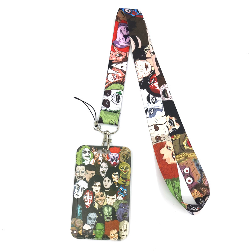 Women Bags Myer - Michaleマイヤーズホラーキャラクターストラップクレジットカードidホルダーバッグ学生女性旅行カードカバーバッジ車のキーホルダーの装飾