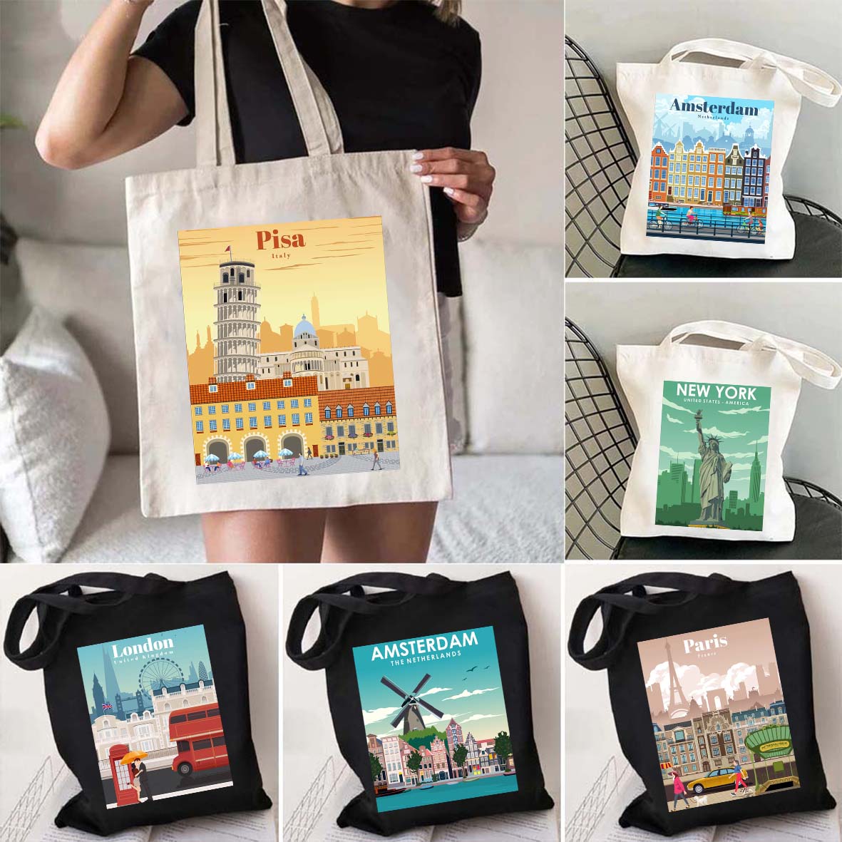 Women Bags In Dubai - 女の子のためのエレガントなキャンバスハンドバッグ,新しいコレクション,ドバイのドレス,madrid,moscow,Prisa lisbon,女の子のためのキャンバスショルダーバッグ,ショッピングバッグ