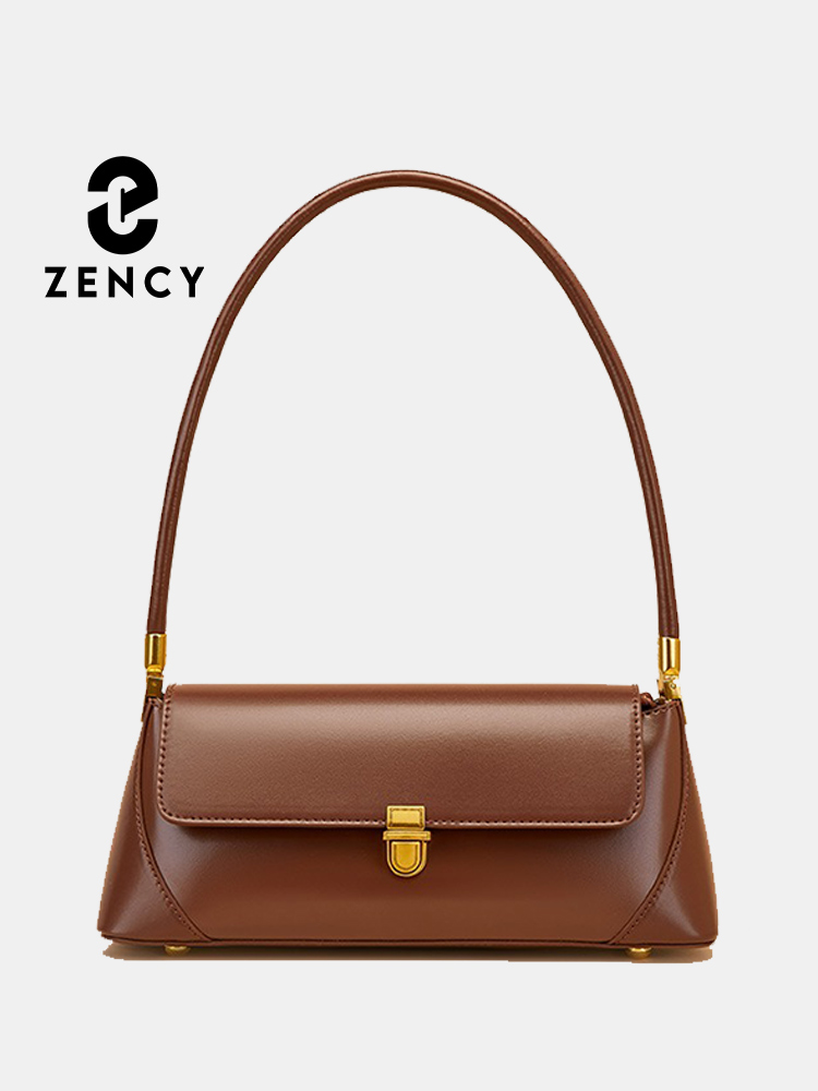 Women Bags Zip - Zency-女性用の革製ショルダーバッグ,オフィス用の高級ハンドバッグ,腕の下,ジッパー付き,モノクロ,フレンチスタイル,ギフトの選択