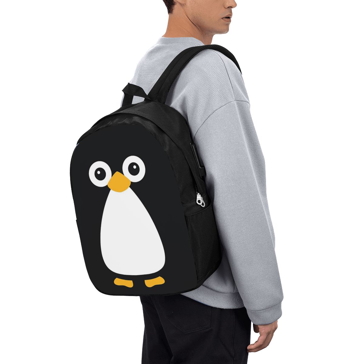 Women'S Bag - かわいいベクターペンギンバックパック旅行ノートブックバッグコンピュータ大学生スクールバッグラップトップショルダーバッグ男性女性用