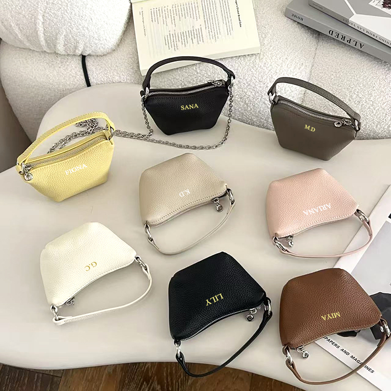 イニシャル刻印入り高級婦人用ハンドバッグ牛革ファッションシン - Women Bags Zip のレビューと価格