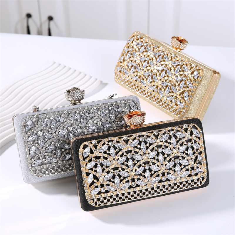高級ダイヤモンドメタルフレームイブニングバッグ女性ドバイスタ - Women Bags In Dubai のレビューと価格