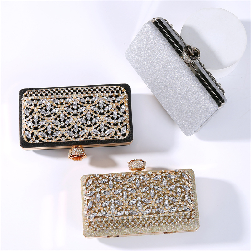 高級ダイヤモンドメタルフレームイブニングバッグ女性ドバイスタ - Women Bags In Dubai のレビューと価格