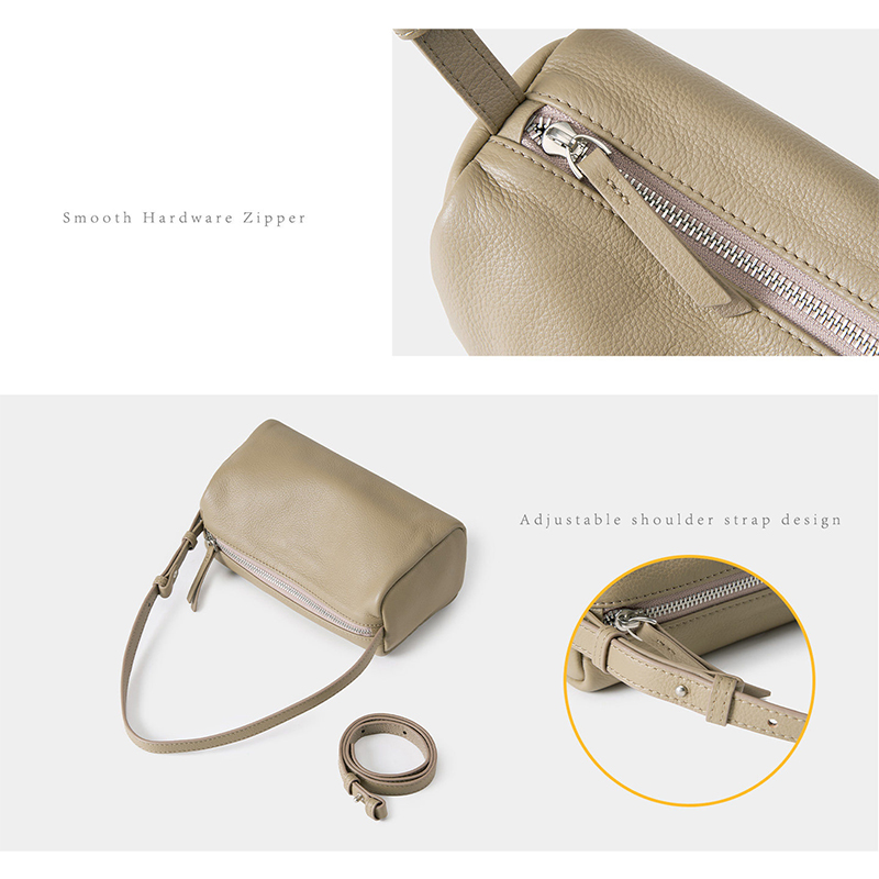 女性用本革ミニシリンダー型クロスボディバッグ ソフトペブルド - Women Bags Zip のレビューと価格