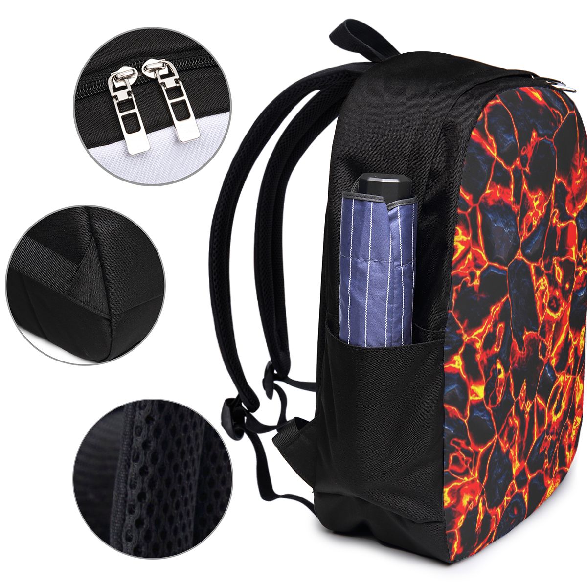 マグマ火山溶岩火災バックパック旅行ノートブックバッグコンピュ - Women'S Bag のレビューと価格