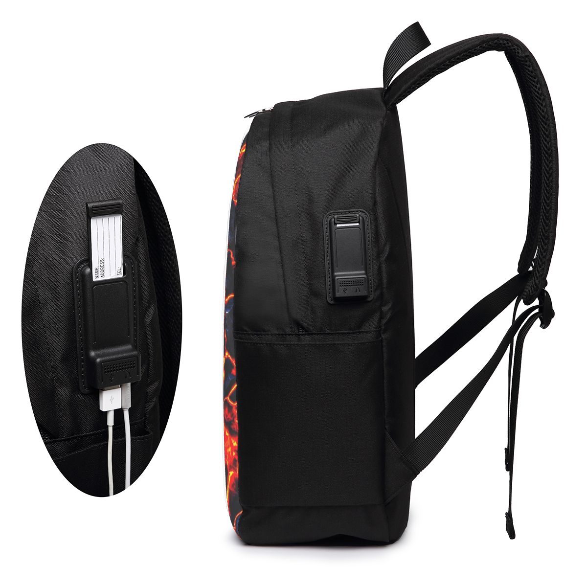 マグマ火山溶岩火災バックパック旅行ノートブックバッグコンピュ - Women'S Bag のレビューと価格