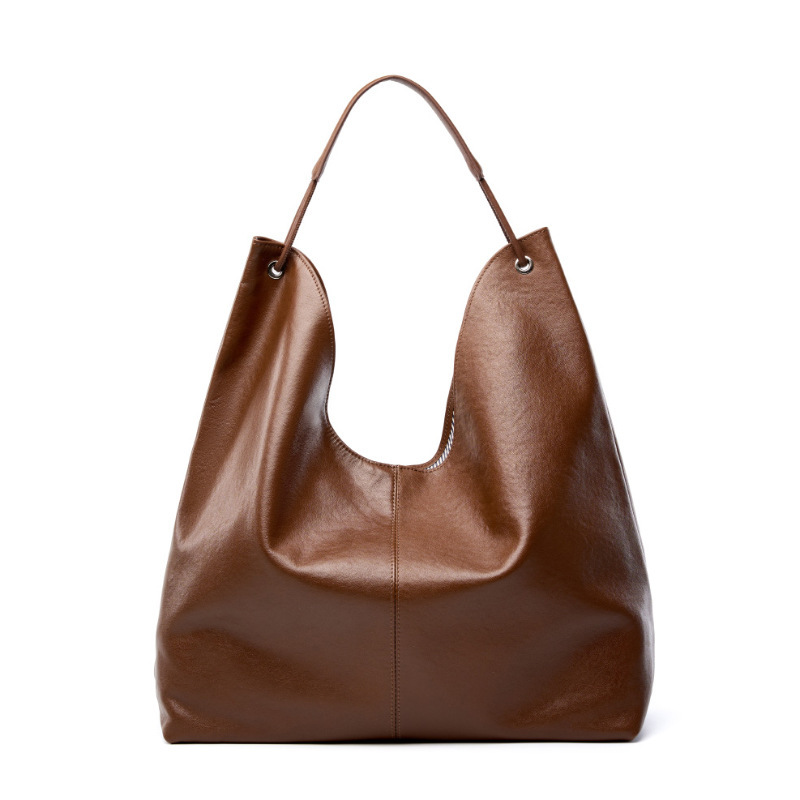 大きなゆったりとしたホーボーショルダーバッグ レディース 牛 - Hobo Bag Slouchy のレビューと価格