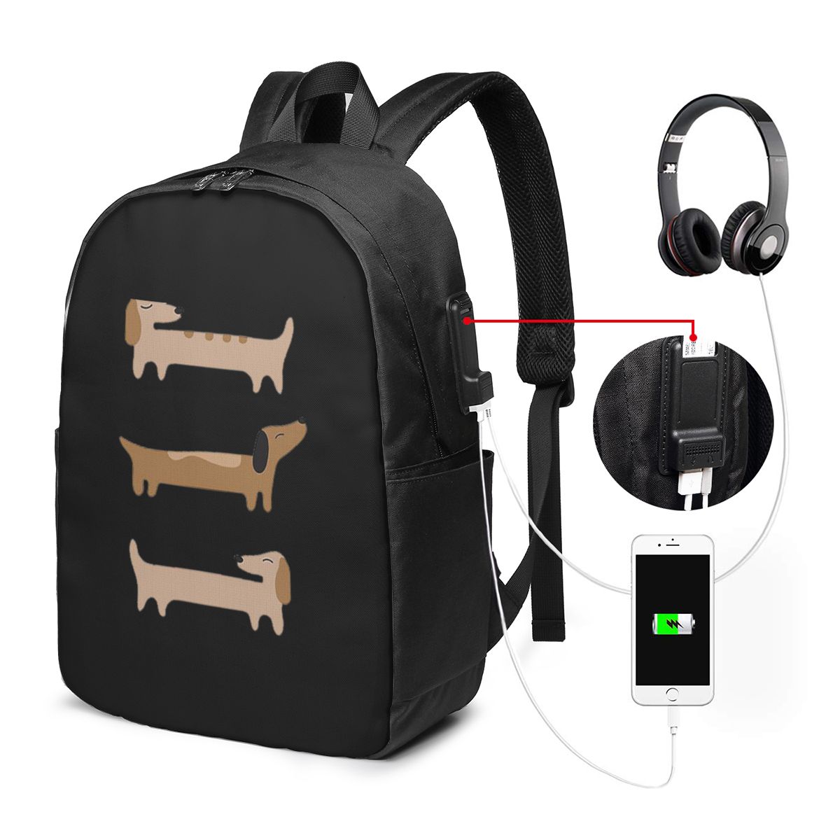 ホームデコレーション - ダックスフントバックパック、トラベ - Women Bags For Laptop のレビューと価格