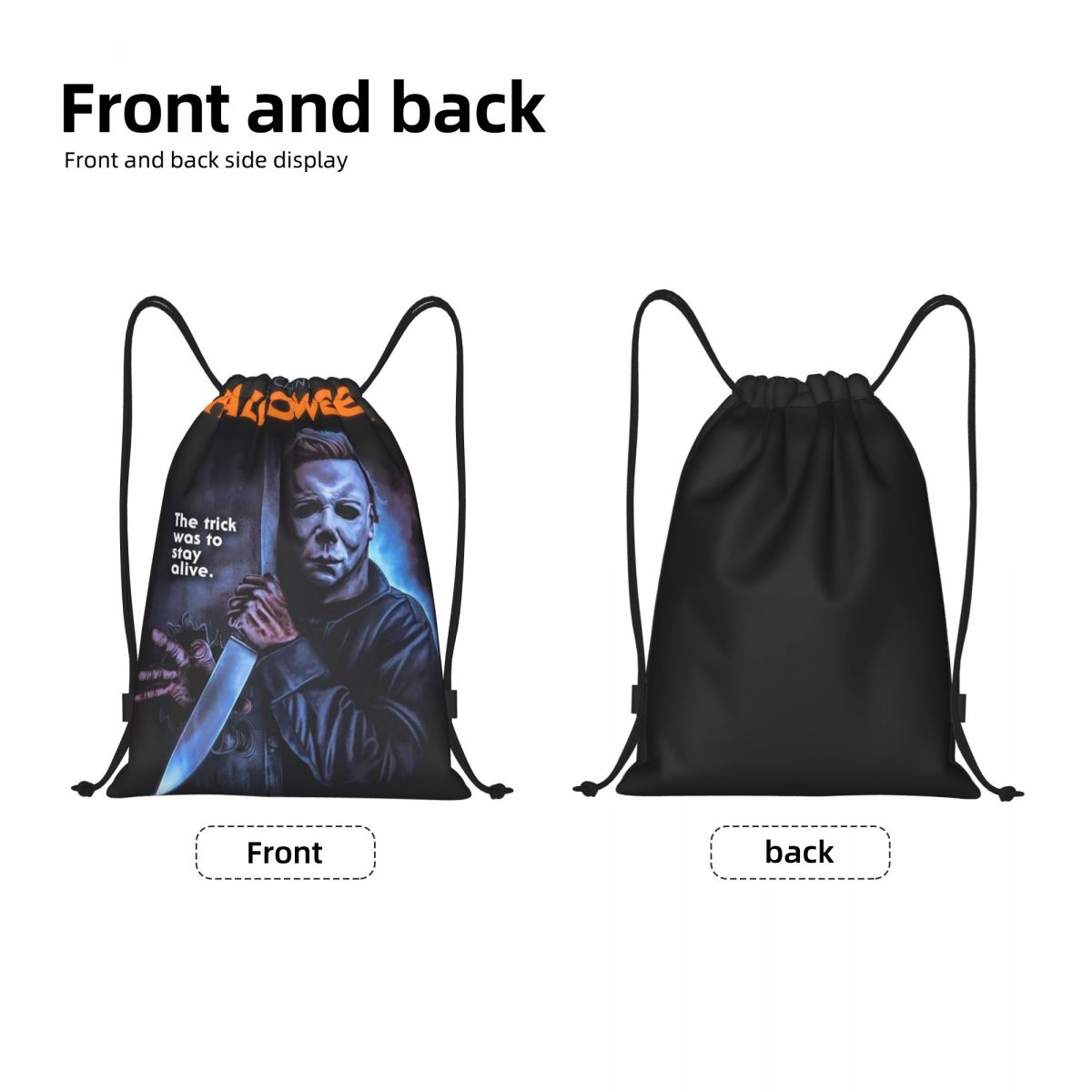 カスタムマイケルマイヤーズハロウィンホラー映画巾着バッグ女性 - Women Bags Myer のレビューと価格