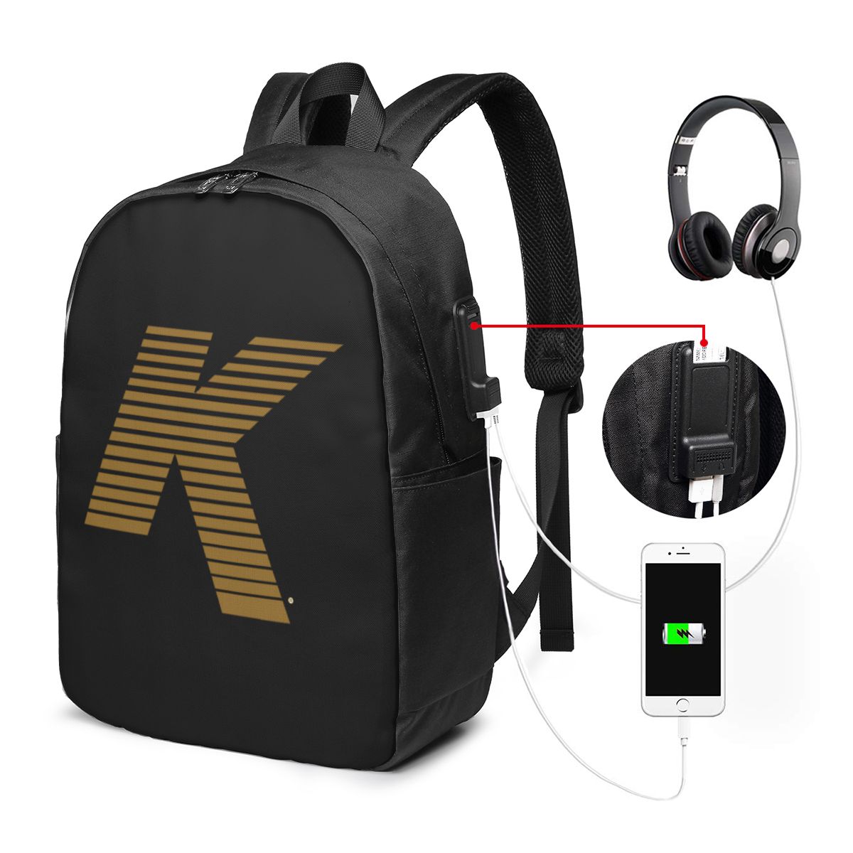 ジルジャン K ロゴバックパック旅行ノートブックバッグコンピ - Women Bags For Laptop のレビューと価格