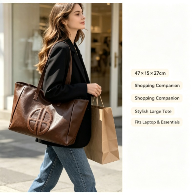 2026年ニューレトロ大容量レディーストートバッグ、シンプル - Women Bags 2026 Trends のレビューと価格