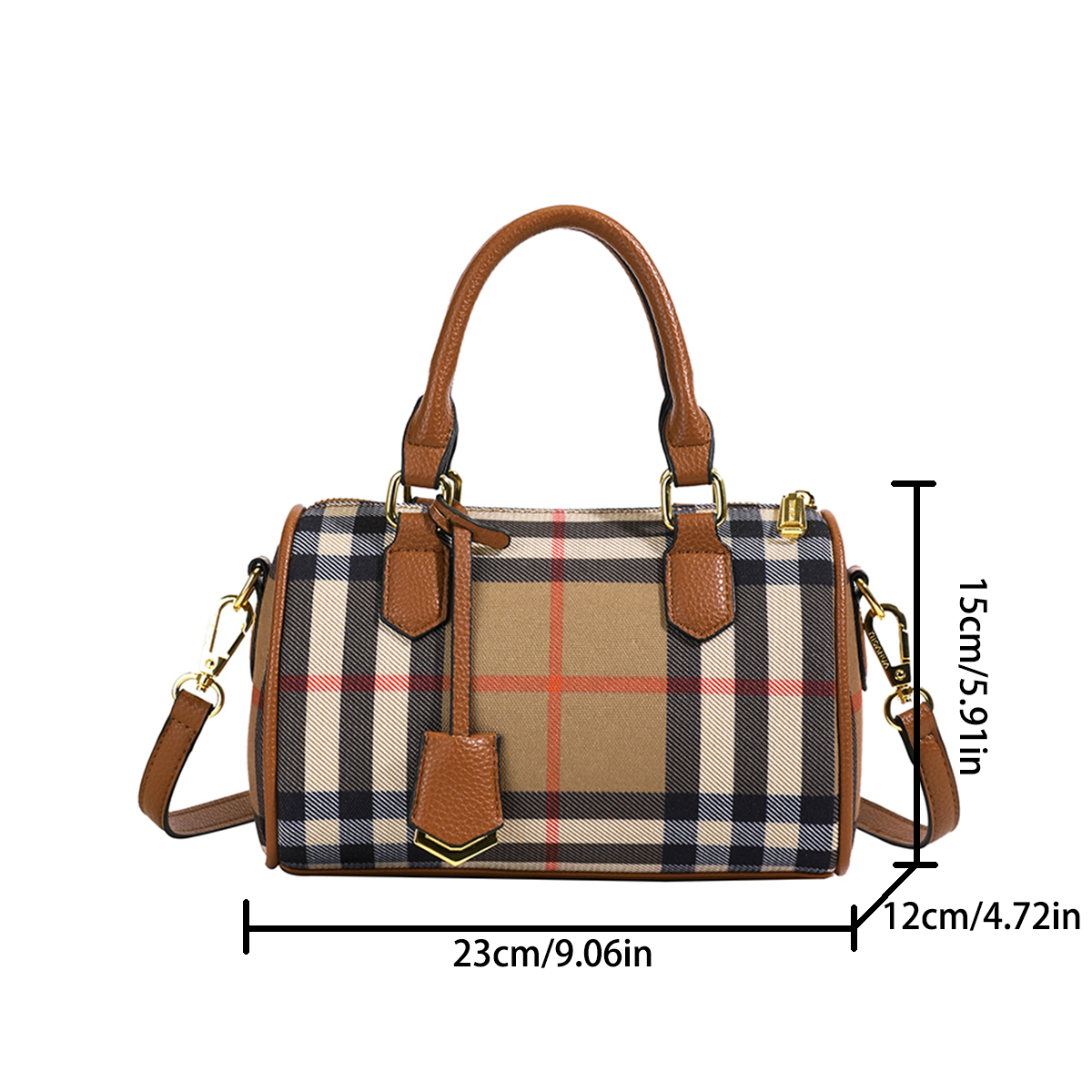 大容量クラシックストライプ柄ショルダーバッグPUクロスボディ - Women Bags Zip のレビューと価格