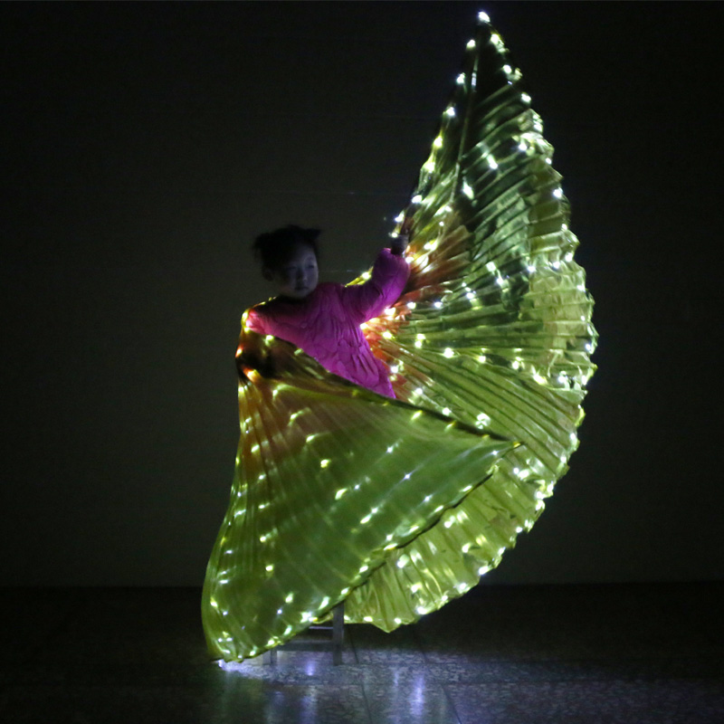黄金の翼ledランプ羽エジプトベリーダンスled isis翼 - Women Bags India のレビューと価格