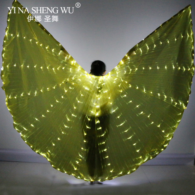 黄金の翼ledランプ羽エジプトベリーダンスled isis翼 - Women Bags India のレビューと価格