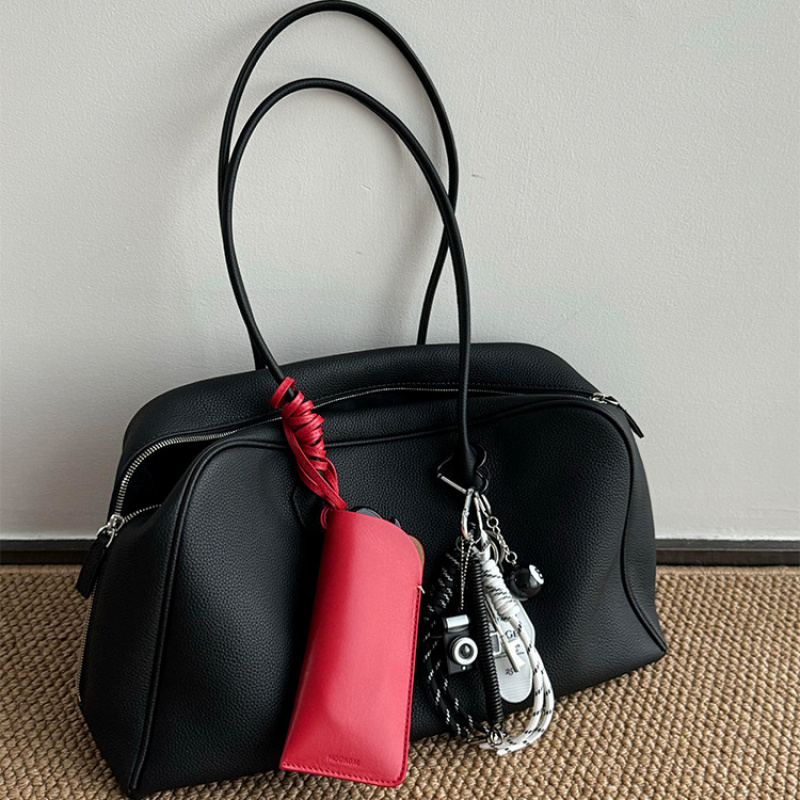 ブラックソフトレザーボストントートバッグ 2026年新作、プ - Women Bags 2026 Trends のレビューと価格